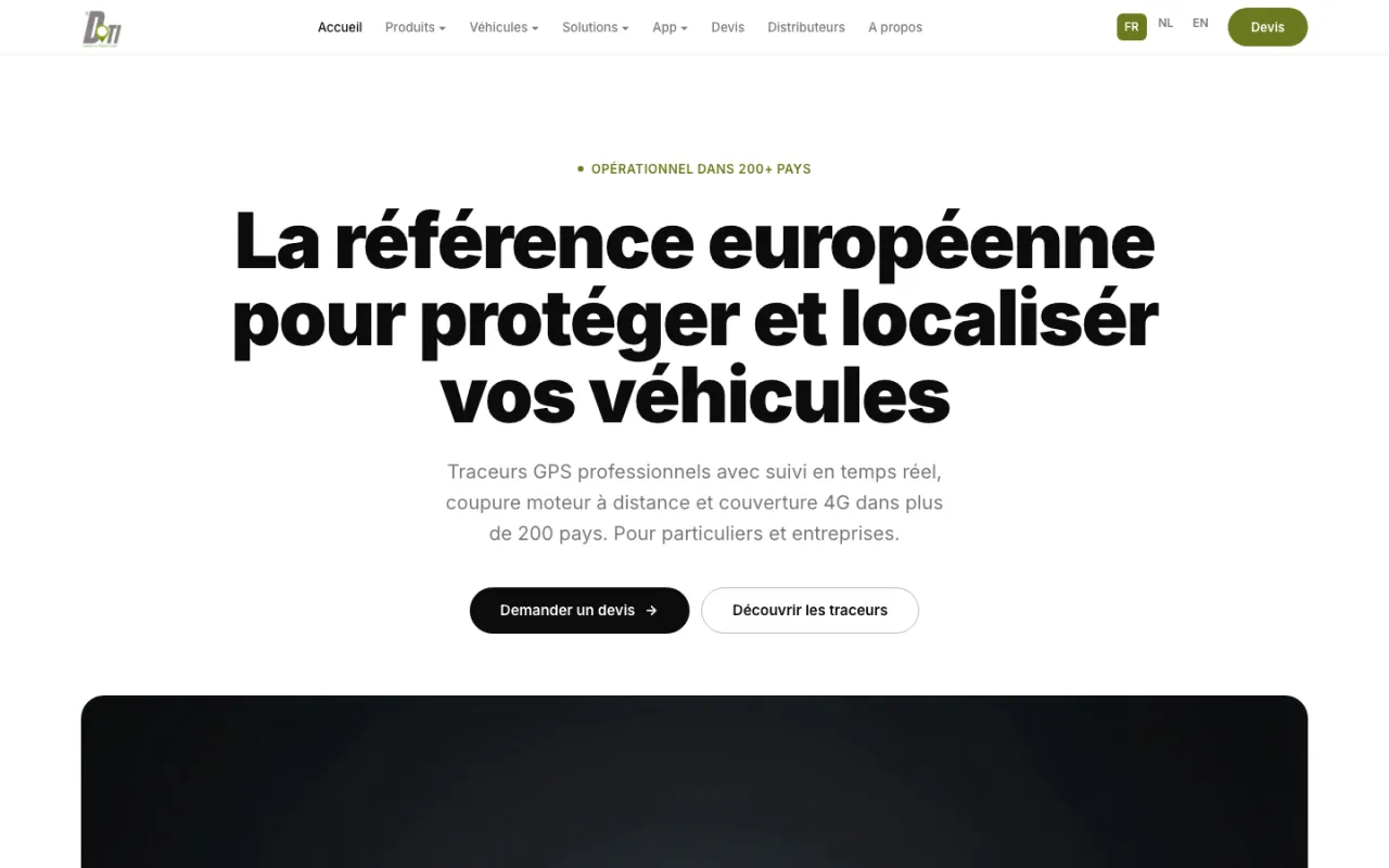 Site internet réalisé par Webysphere pour DoTi Tracking (traceurs gps)