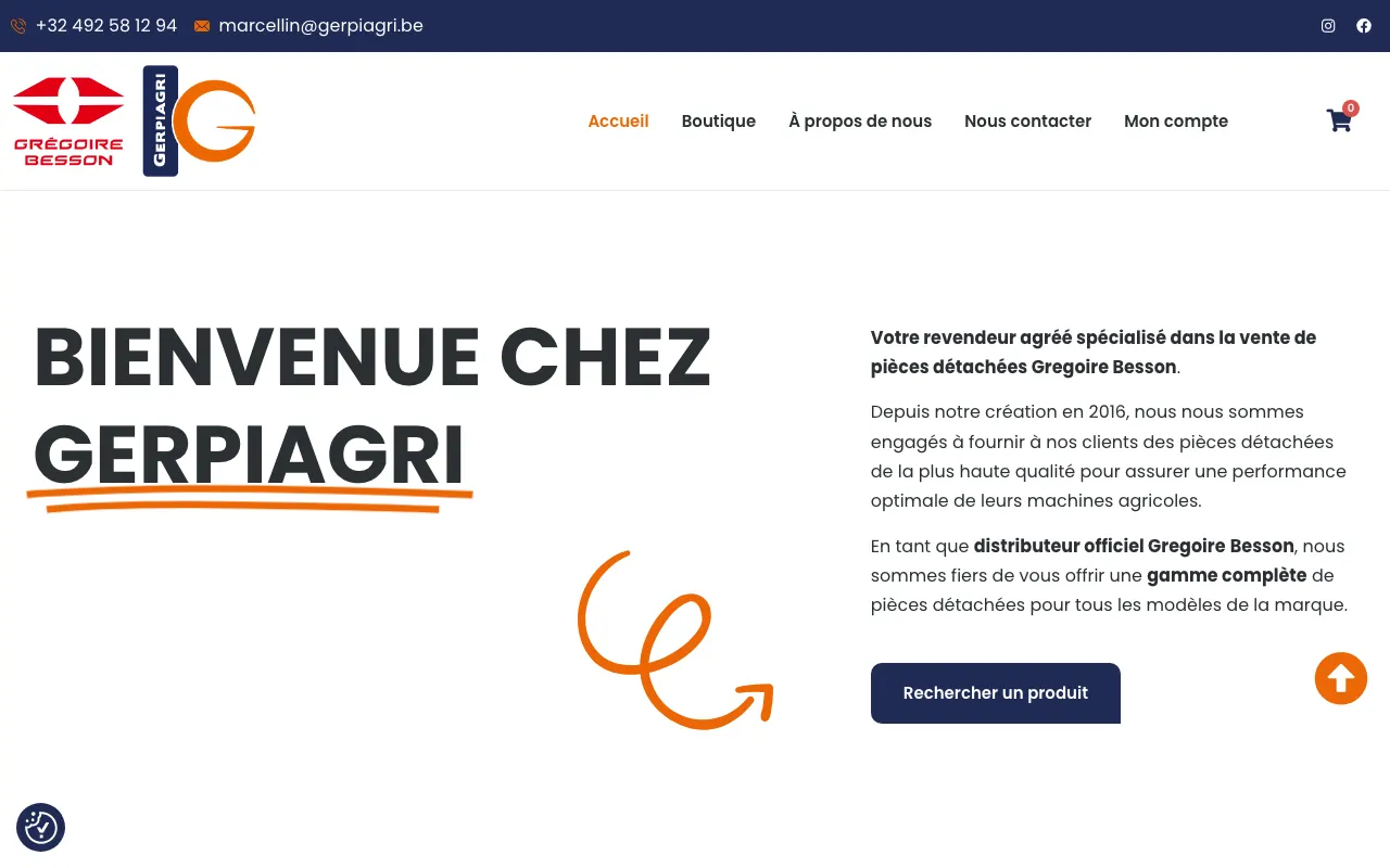 Site internet réalisé par Webysphere pour Gerpiagri (machines agricoles)