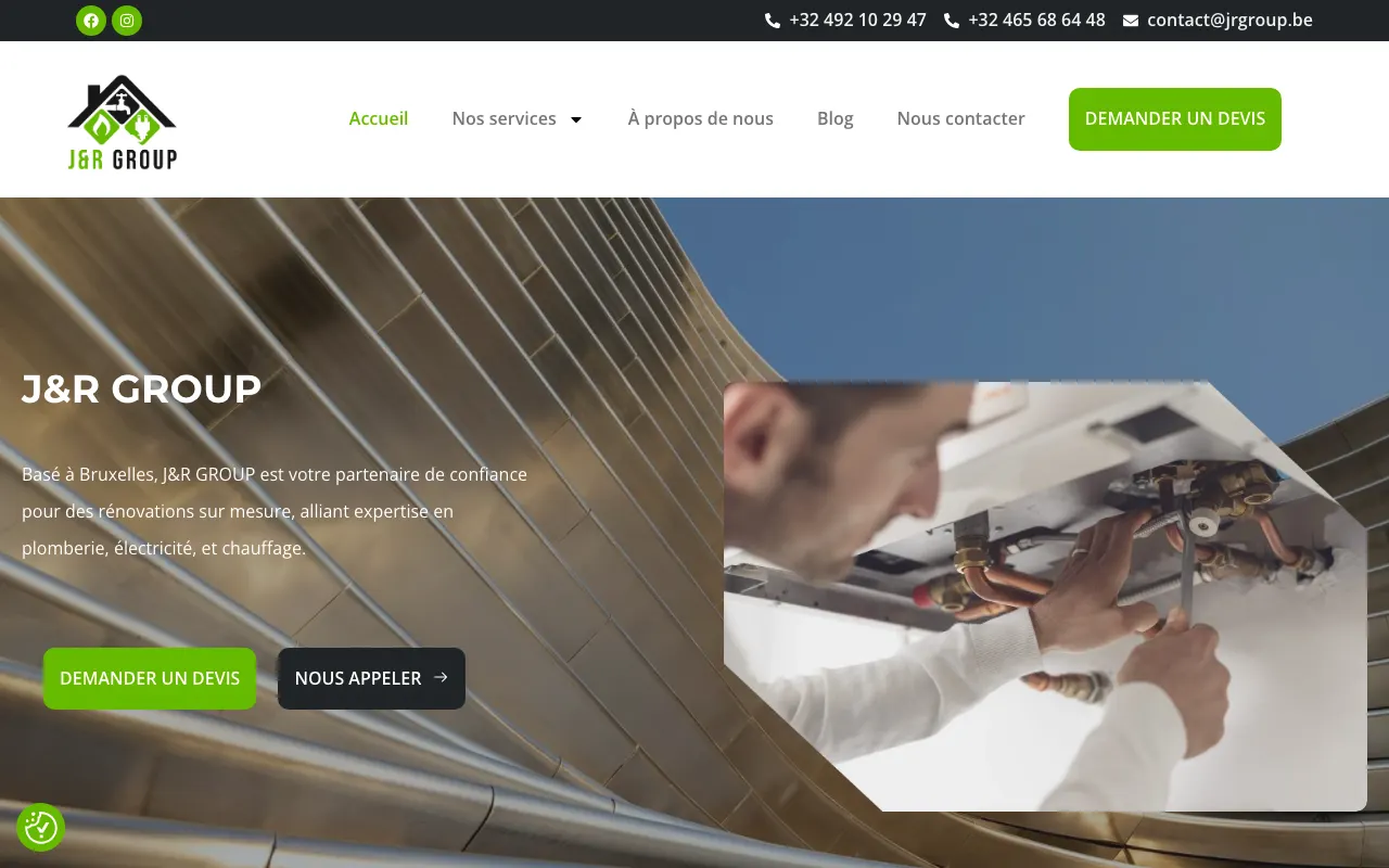Site internet réalisé par Webysphere pour J&R Group (services aux entreprises)