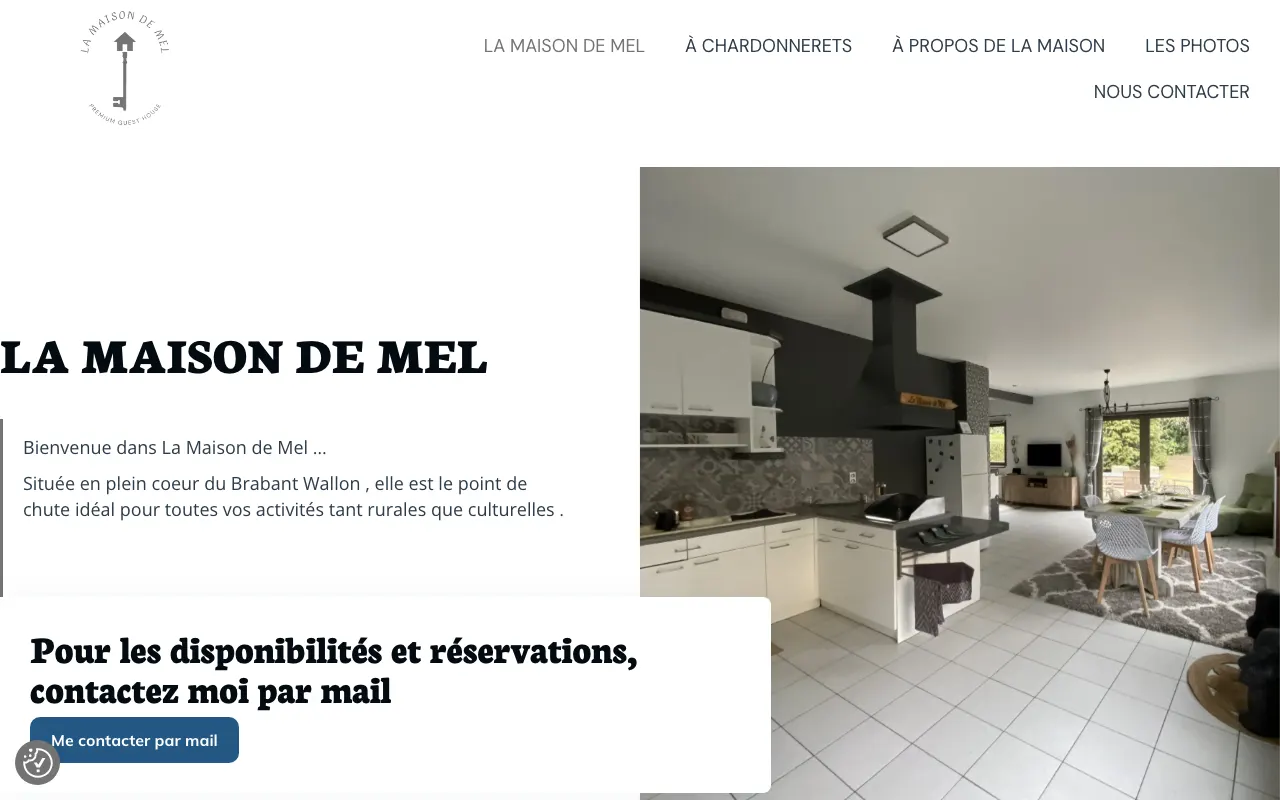 Site internet réalisé par Webysphere pour La Maison de Mel (maison d'hôtes)