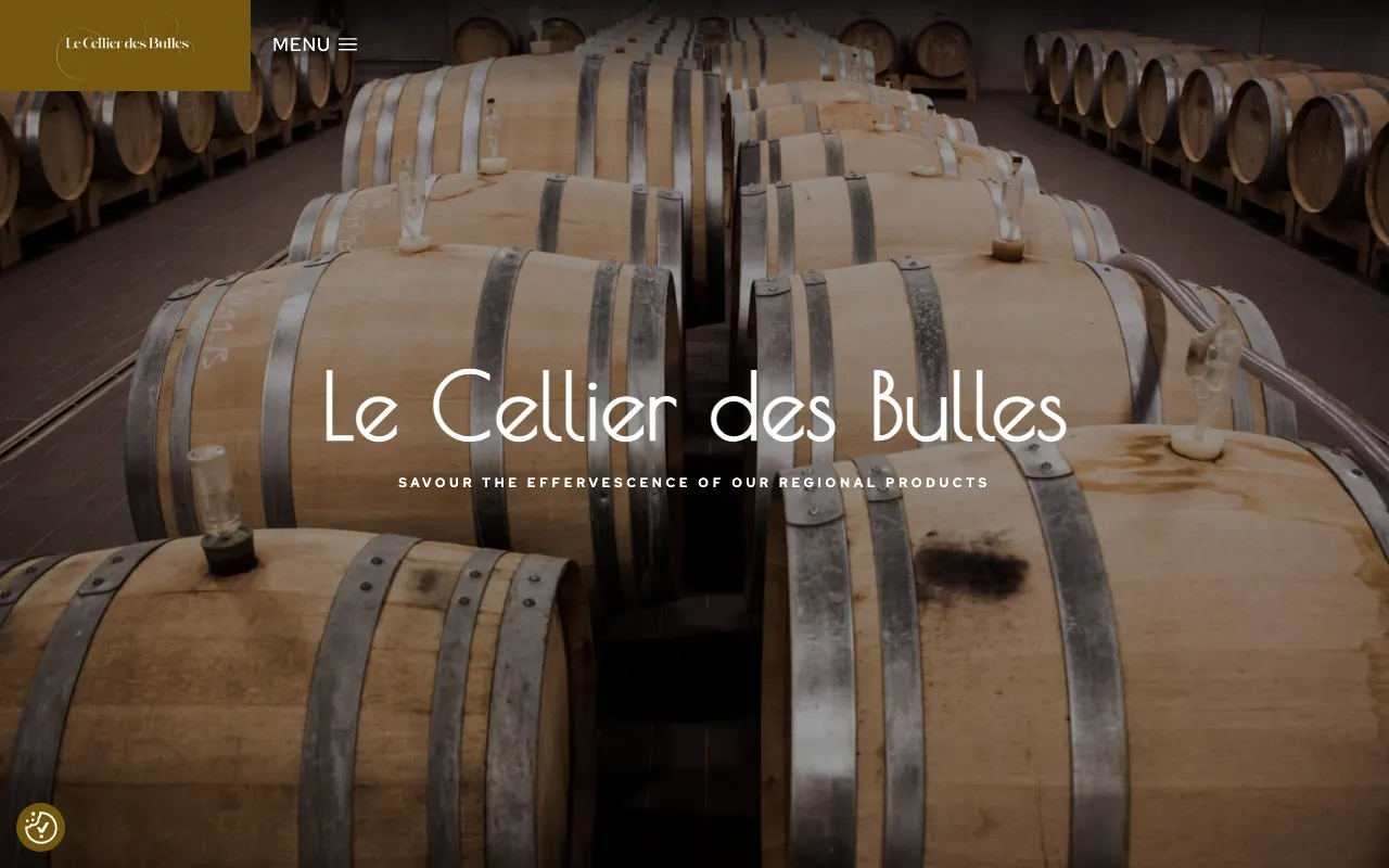 Site internet réalisé par Webysphere pour Le Cellier des Bulles (caviste)