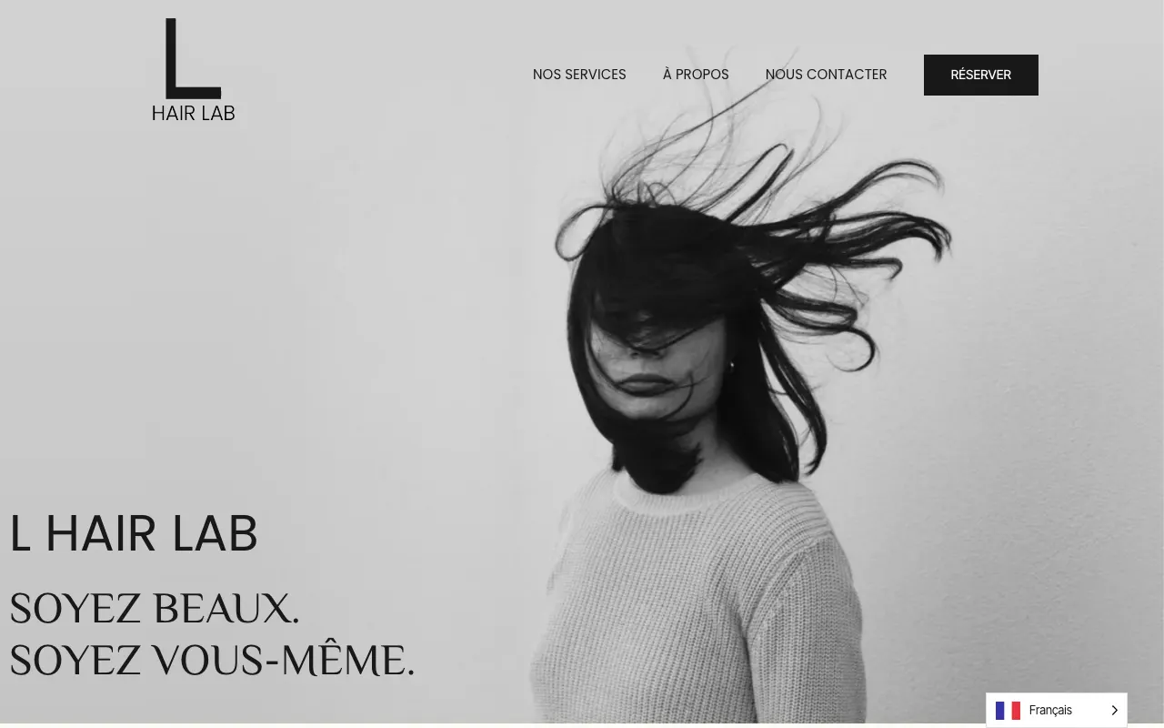 Site internet réalisé par Webysphere pour L'Hair Lab (coiffure)