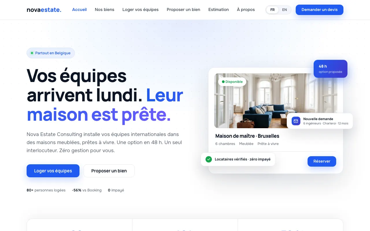Site internet réalisé par Webysphere pour Nova Estate (immobilier)