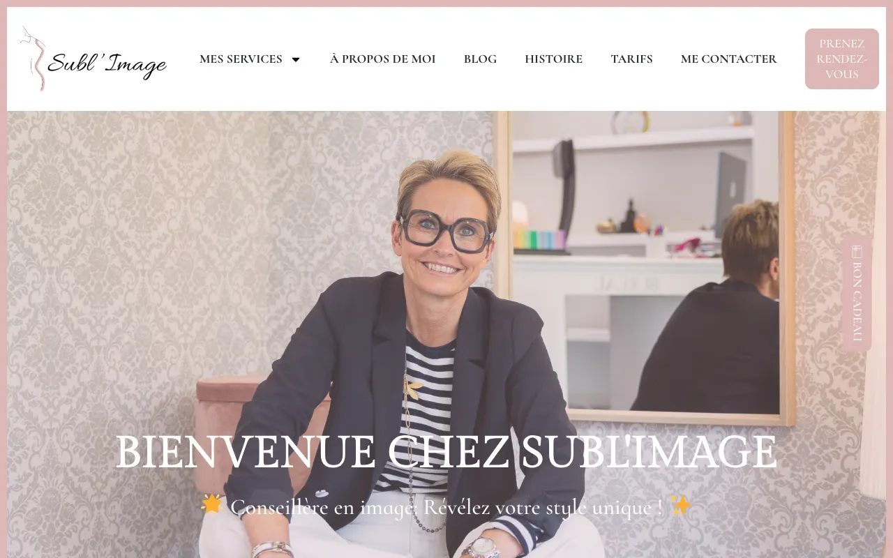 Site internet réalisé par Webysphere pour Subl'image (colorimétrie)