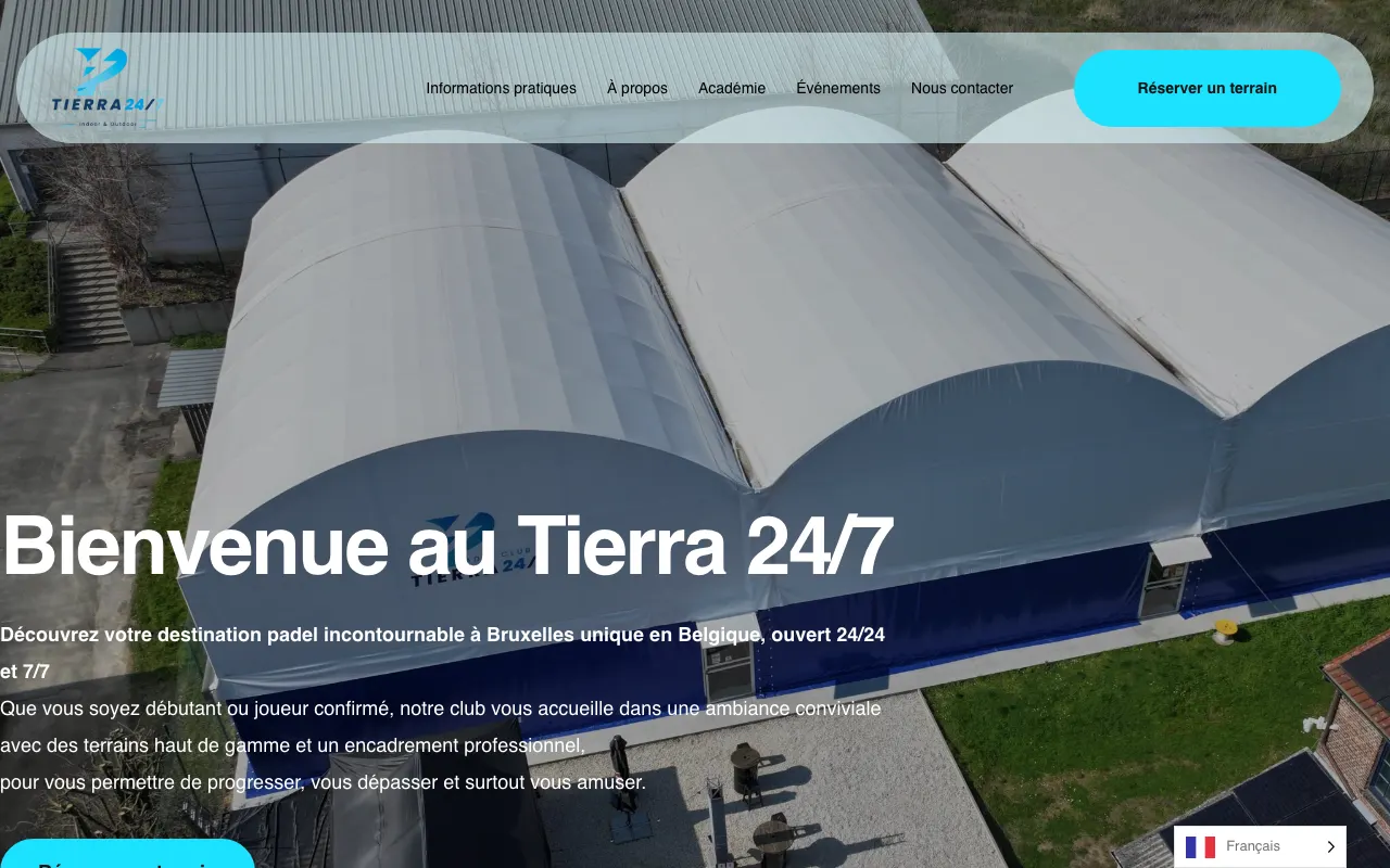 Site internet réalisé par Webysphere pour Tierra 24/7 (loisirs)